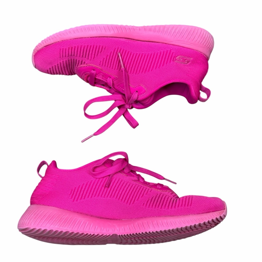 10/$25🦋 BOBS from Skechers Sport Squad Neon Pink Color Crash Trainers- Size 6.5 - Picture 11 of 16
